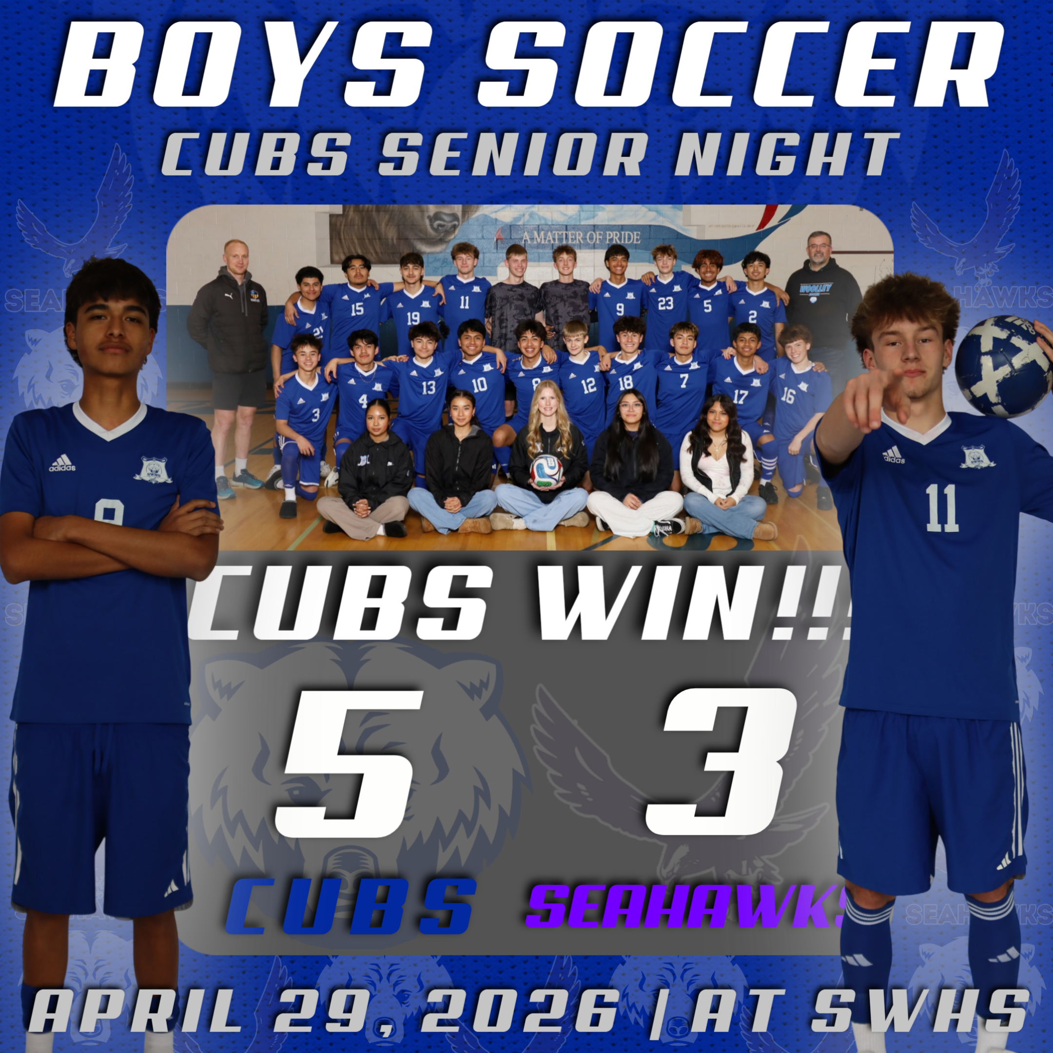 Boys Soccer Wins Big on Senior Night!