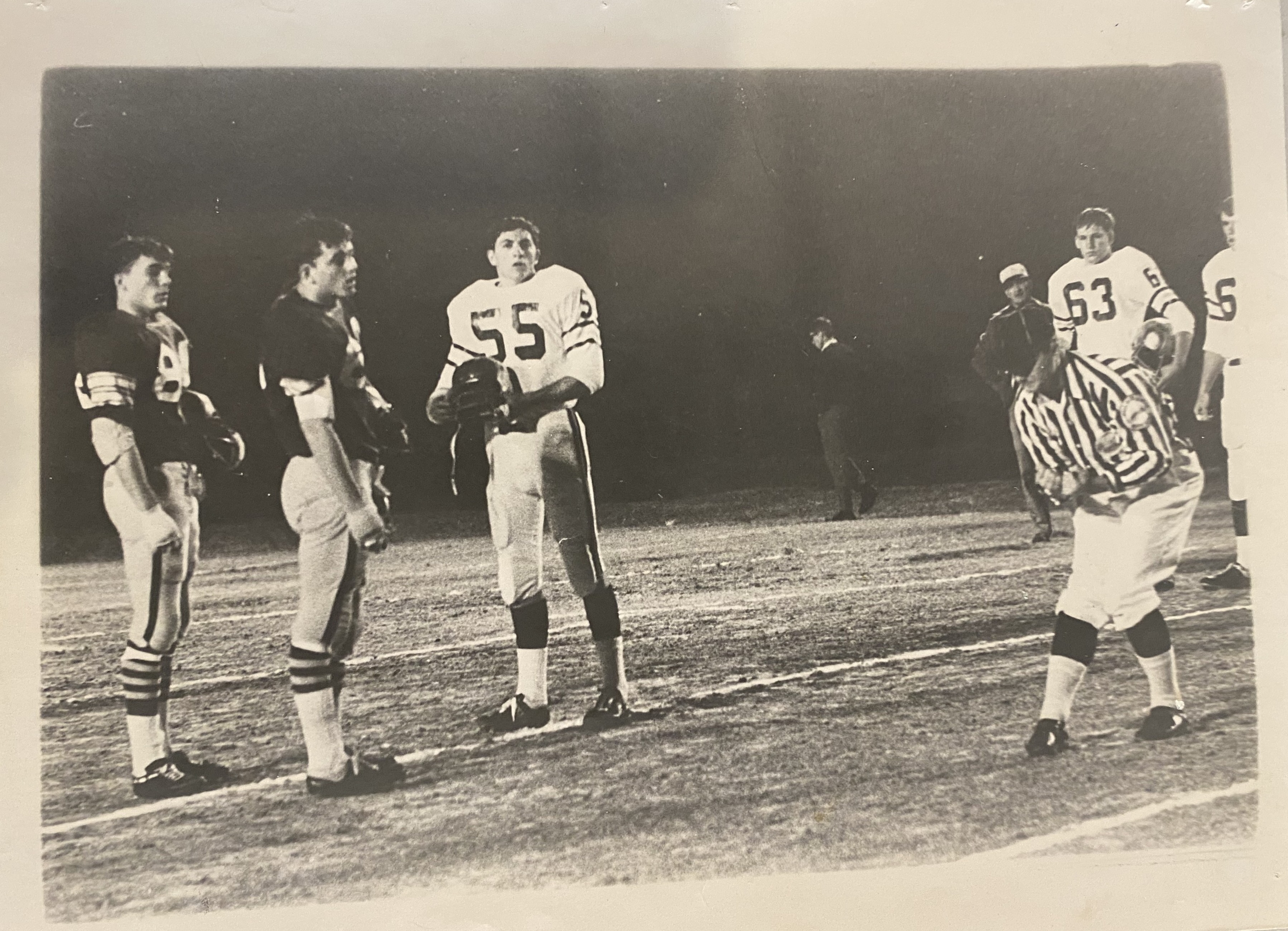 Coin toss against Marist in 1968! We won the toss and the game! We never lost to Marist in my four years!!