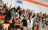 Fans cheering inside of Rush Gymnasium